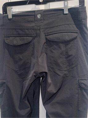 Kuhl FreeFlex Roll Up Cargo Hiking Packable Trail Pants Dark Gray 6 28”